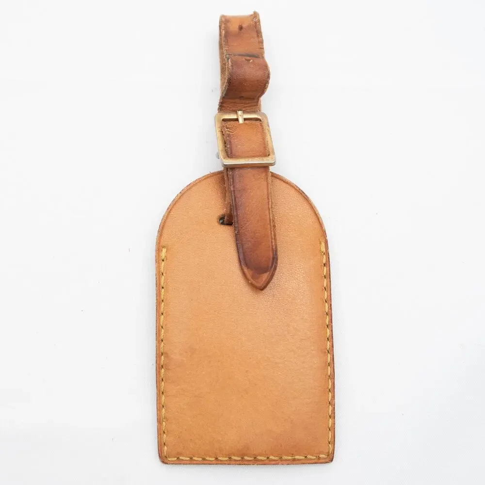 Authentic Louis Vuitton Vachetta Leather Luggage Name Tag O